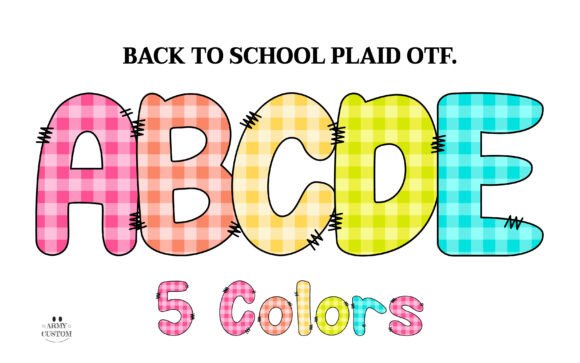 Back to School Plaid: A Playful Color Font for Creative Projects
