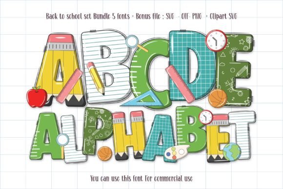 Back to School Set: A Bold Typeface for Creative Projects