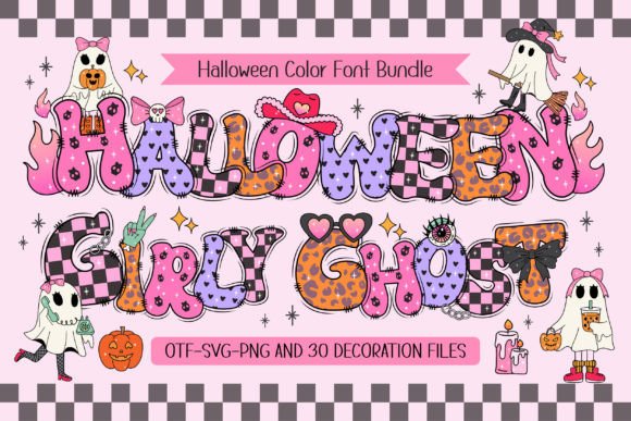 Halloween Girly Ghost: A Playful Twist on Spooky Typography