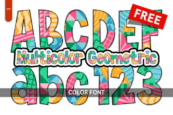 Multicolor Geometric: A Playful Typeface for Creative Projects