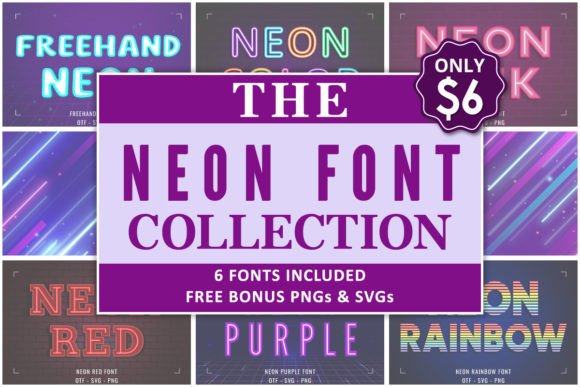 Neon Collection: 6 Fonts Inspired by Vibrant City Lights