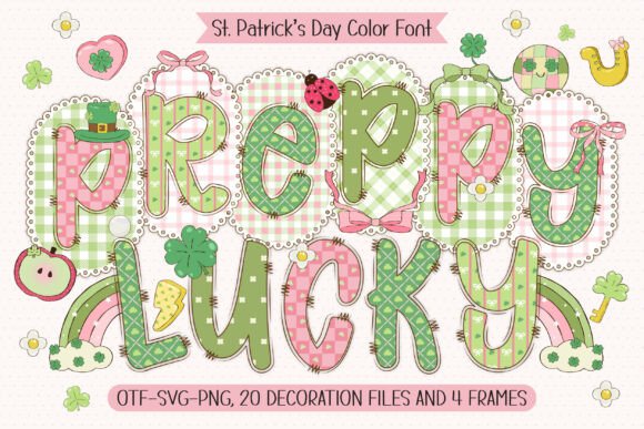 Preppy Lucky: A Color Font for Festive Design