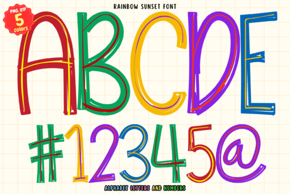 Rainbow Sunset: A Handwritten Font for Vibrant Projects